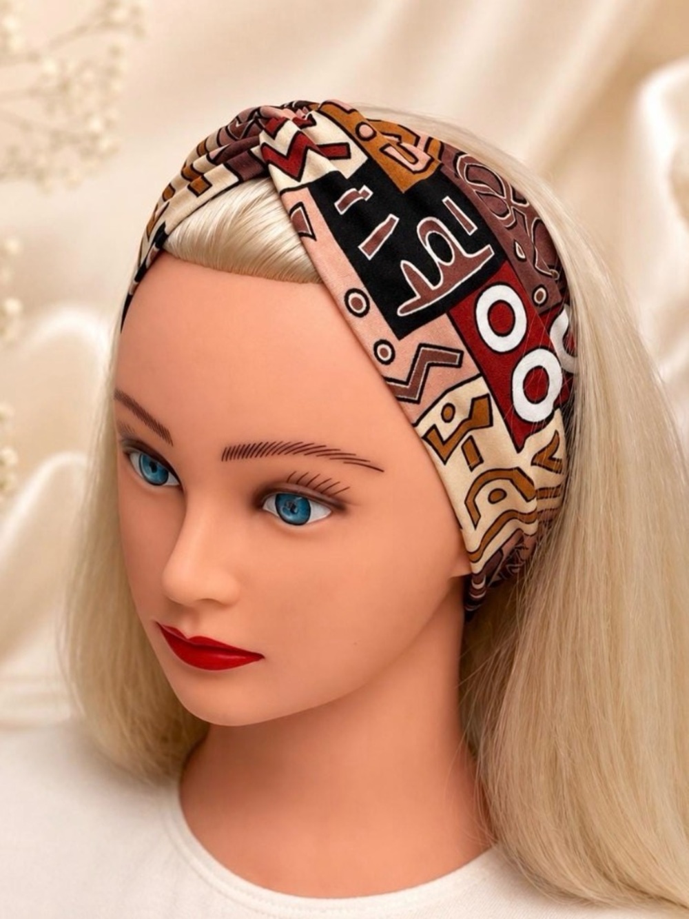 Handmade African Print poly-brushed wide soft and stretchy headband